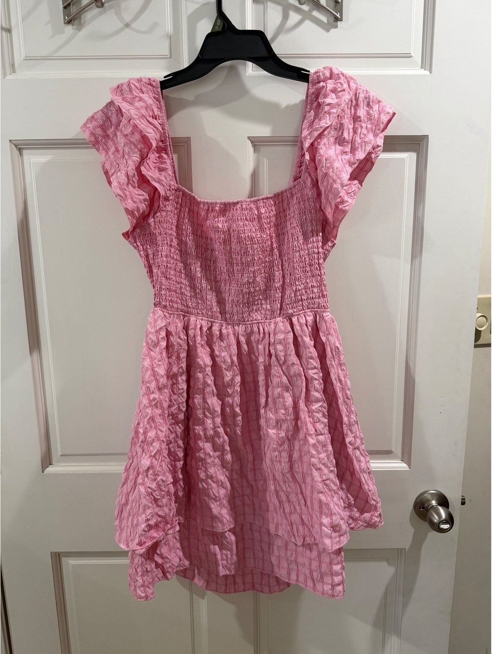 Simply Southern Pink Ruffle Sleeve Tie Back Dress XL